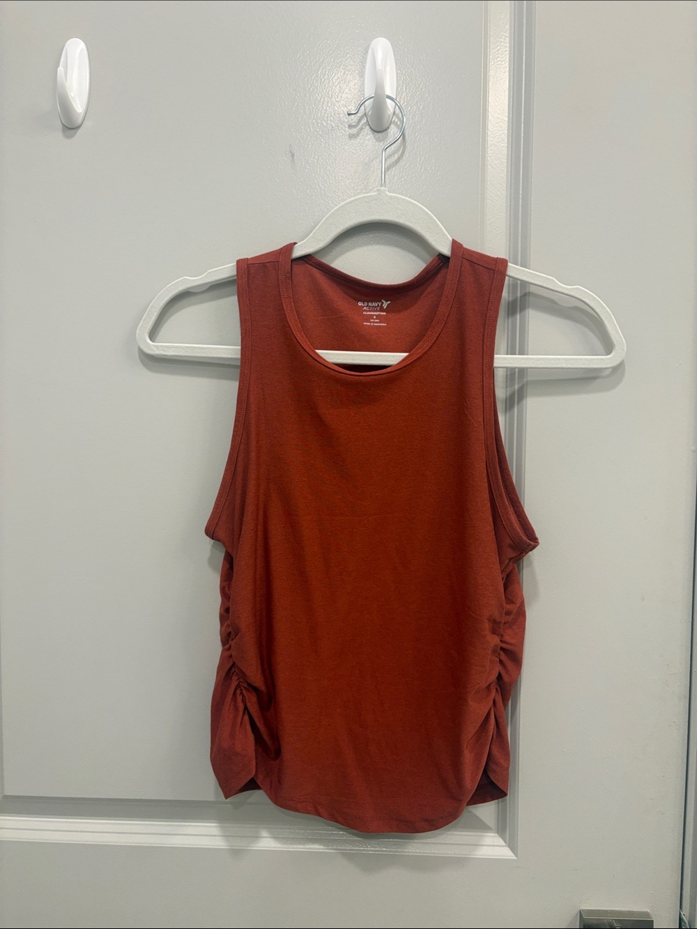 Old Navy Rust-Red Side Ruched Tank Top